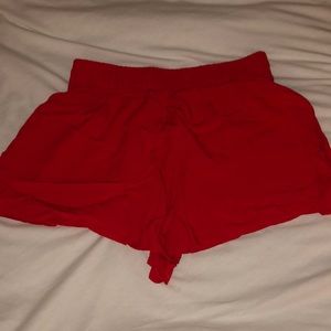 forever 21 red flowy shorts